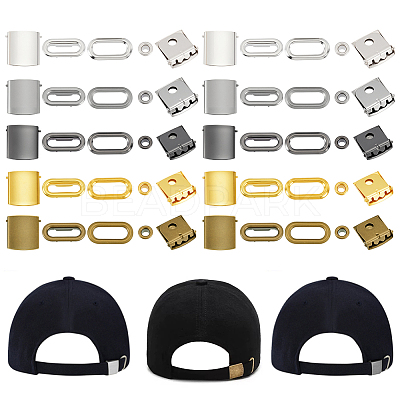 40 Bags 5 Colors Iron & Brass Peaked Cap Adjuster Kits FIND-GA0007-45-1