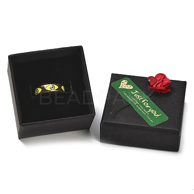 Kraft Paper Gift Boxes with Faux Rose Flower Outside for Ring CON-Z011-01B-01-1