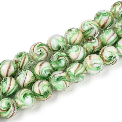 Handmade Gold Sand Lampwork Beads LAMP-T024-11D-1