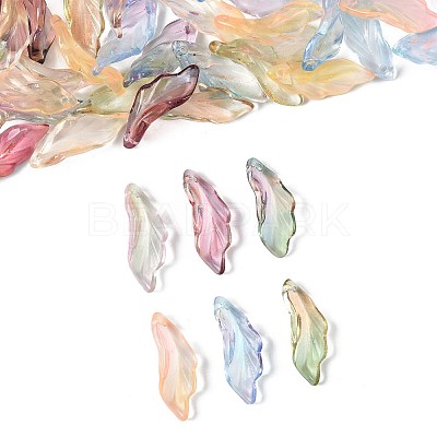 120Pcs 6 Colors Baking Paint Transparent Glass Pendants DGLA-FS0001-18-1