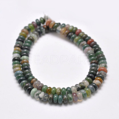 Natural Indian Agate Beads Strands X-G-F349-01-6x4mm-1