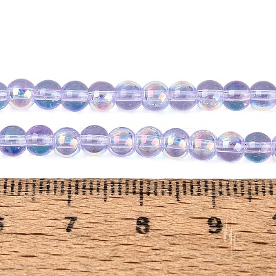 Electroplate Transparent Glass Beads Strands EGLA-Q132-4MM-A03-1