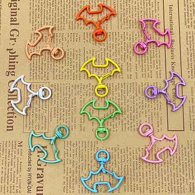 Spray Painted Alloy Swivel Lobster Claw Clasps PW-WG46327-01-1