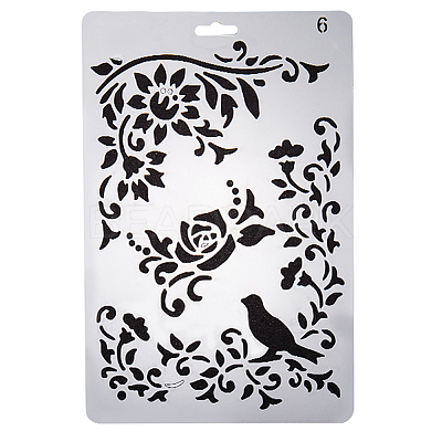 1Pc Plastic Reusable Drawing Painting Stencils Templates DIY-DJ0001-09C-1