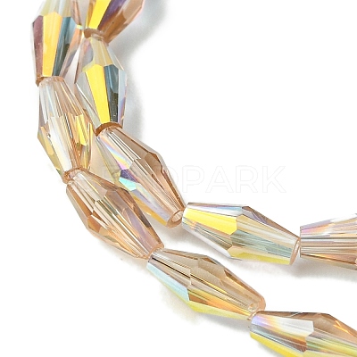 Transparent Electroplate Glass Beads Strands GLAA-K064-05A-AB04-1