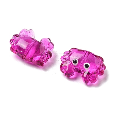 Transparent Glass Enamel Beads LAMP-V001-08B-1