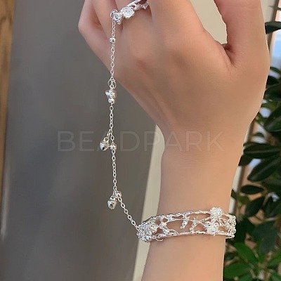 Alloy Satellite Chains Link Ring Bracelets FS-WG5C966-01-1