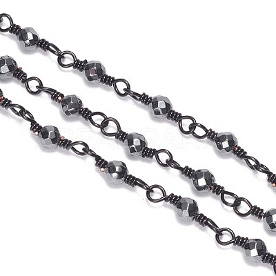 Handmade Non-magnetic Synthetic Hematite Beaded Chains CHC-F007-16B-02-1