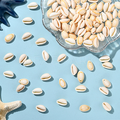 100Pcs Natural Cowrie Shell Beads BSHE-LT0001-03A-1