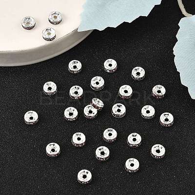 Brass Grade A Rhinestone Spacer Beads RB-A014-Z6mm-10S-1