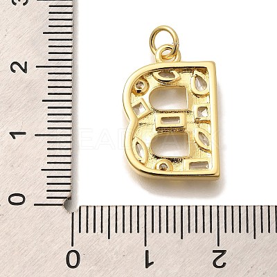 Brass Micro Pave Clear Cubic Zirconia Pendants KK-G521-01G-B-1