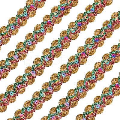 Polyester Braided Lace Ribbon OCOR-WH0046-26-1