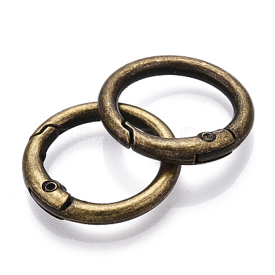 Alloy Spring Gate Rings AJEW-WH0129-48B-AB-1