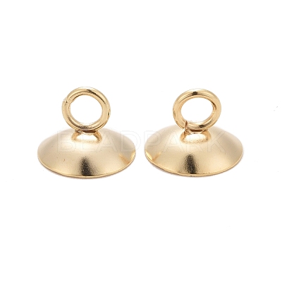 201 Stainless Steel Bead Cap Pendant Bails STAS-L244-27A-G-1