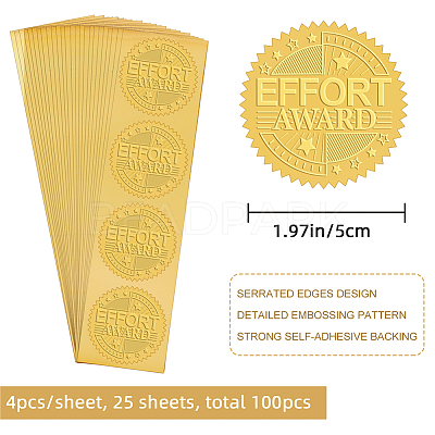 Plastic Self Adhesive Gold Foil Embossed Stickers DIY-WH0211-281-1