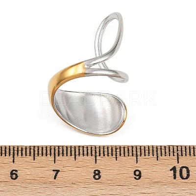 Adjustable 304 Stainless Steel Cuff Rings for Women RJEW-B135-01GP-04-1
