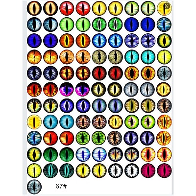 Printed Transparent Glass Cabochons GL-CBAA22A-01-1
