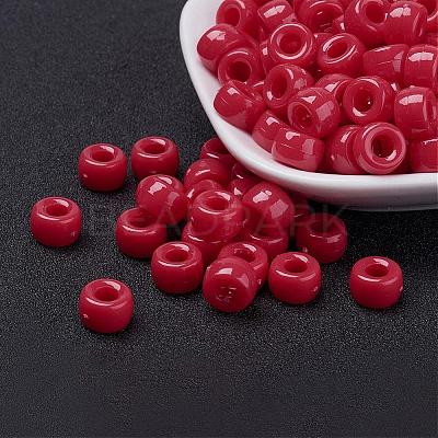 Opaque Acrylic European Large Hole Beads PL338-5-1