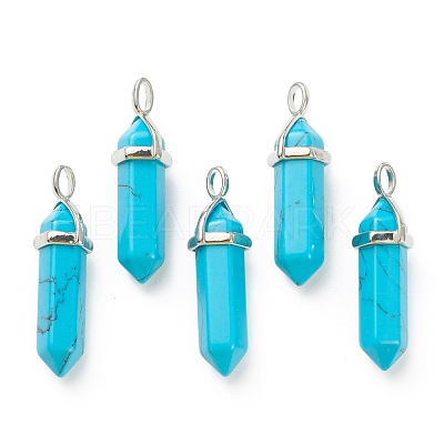 Synthetic Turquoise Pointed Pendants G-M378-01P-A28-1