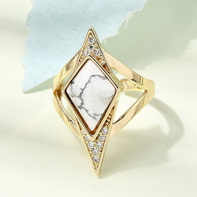 Brass Micro Pave Cubic Zirconia Cuff Rings for Women GG-CBA7610-11G-05-1