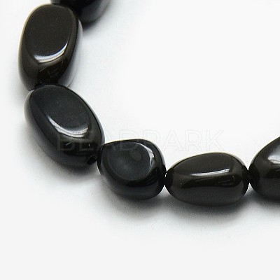 Natural Obsidian Nuggets Beads Strands X-G-L154-16-1