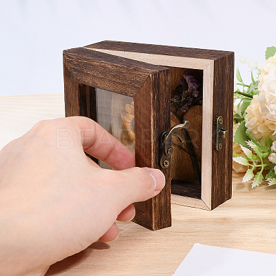 Square Wood Insect Display Case with White EVA Foam Mat Inside CON-WH0086-103A-1