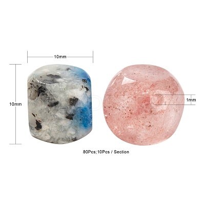 80Pcs 8 Style Natural & Synthetic Gemstone Beads G-LS0002-22-1