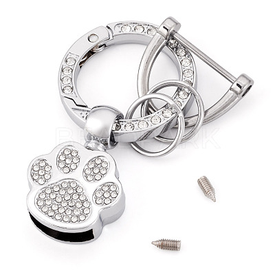1Pc DIY Alloy Rhinestone Spring Gate Rings Keychains FIND-TA0008-54A-P-1