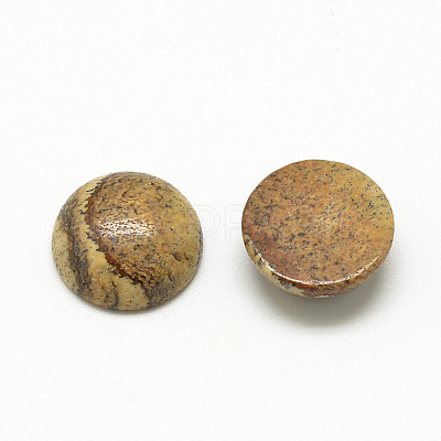 Natural Picture Jasper Cabochons X-G-R416-8mm-42-1