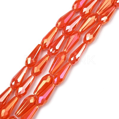 Electroplated Opaque Glass Beads Strands EGLA-L015-FR-B-01-M-1