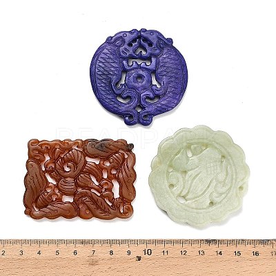 Natural Xiuyan Jade Findings Kits GG-CBA04B0-02-1