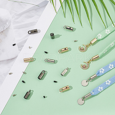 48Pcs 3 Colors Zinc Alloy Cord Ends FIND-PH0023-60A-1