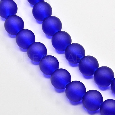 Baking Paint Transparent Glass Bead Strands GLAA-S031-8mm-09-1