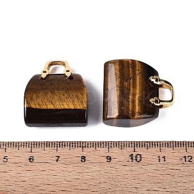Natural Tiger Eye Pendants G-Q602-01G-02-1