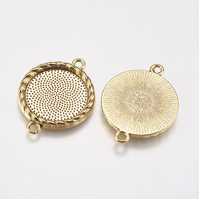 Zinc Alloy Cabochon Connector Settings X-PALLOY-A15774-AG-LF-1