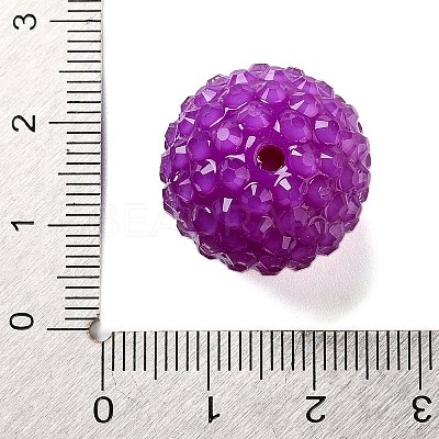 Chunky Resin Rhinestone Bubblegum Ball Beads RESI-S259-A-1