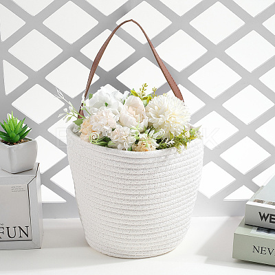 Woven Cotton Storage Baskets AJEW-WH20054-010D-1