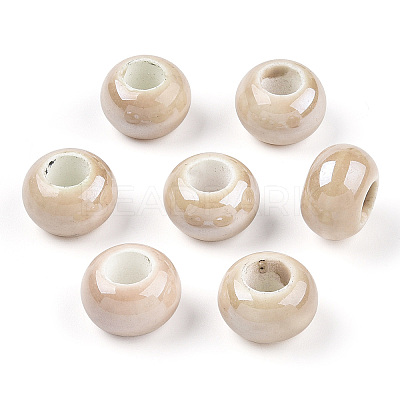 Glazed Porcelain Rondelle Beads PORC-Q219-13x9-F13-1