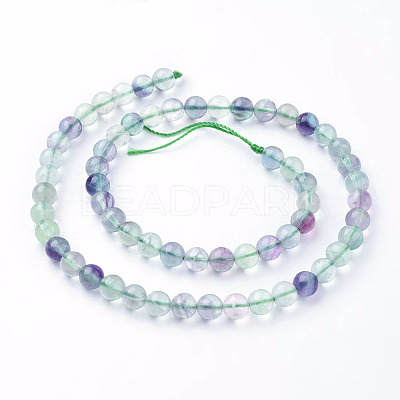 Natural Fluorite Beads Strands X-G-E112-6mm-19-1