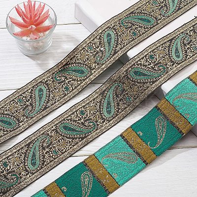 Ethnic Embroidery Polyester Flat Ribbons OCOR-WH0060-39B-1