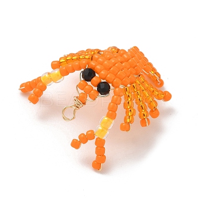 Glass Seed Beaded Pendants PALLOY-MZ00903-02-1