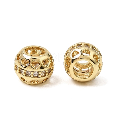 Brass Micro Pave Clear Cubic Zirconia European Beads KK-CBA3C32-10G-1