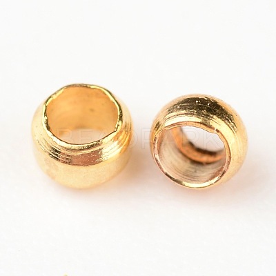 Brass Crimp End Beads X-E002-G-1