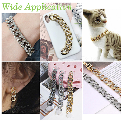 160Pcs 8 Colors ABS Plastic with Crystal Rhinestone Quick Link Connectors KY-AR0001-49-1