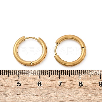 202 Stainless Steel Huggie Hoop Earrings X-EJEW-F111A-16mm-G-1