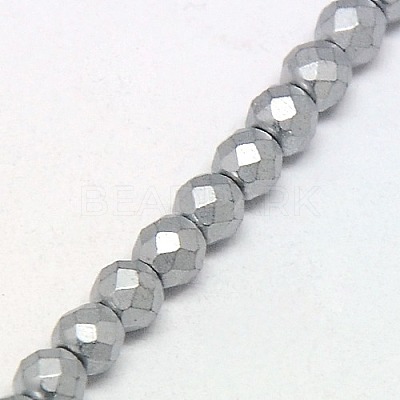 Electroplate Non-magnetic Synthetic Hematite Beads Strands G-J169C-4mm-M-1