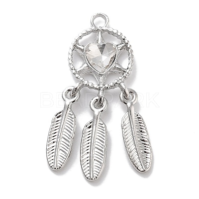 Rack Plating Alloy Rhinestone Pendants PALLOY-F311-19P-01-1