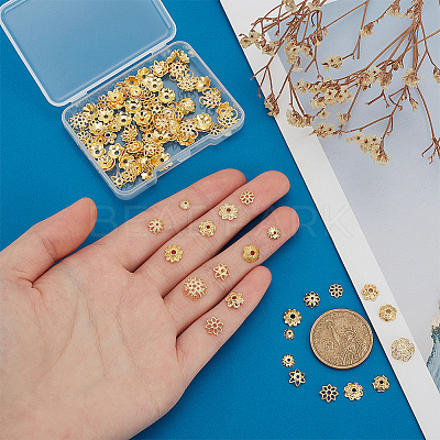 120Pcs 12 Styles Alloy Beads Caps FIND-PH0022-80G-1