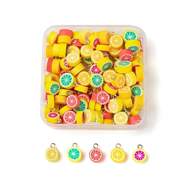 125Pcs 5 Style Handmade Polymer Clay Charms CLAY-LS0001-02-1