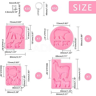 DIY Animal Theme Keychain Making Kits DIY-OC0001-52-1